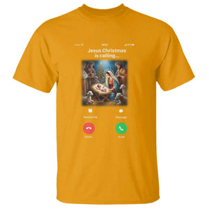 Jesus Christmas T Shirt Video Call Nativity Scene Funny Christian Xmas TS14 Gold Print Your Wear