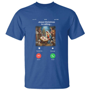 Jesus Christmas T Shirt Video Call Nativity Scene Funny Christian Xmas TS14 Royal Blue Print Your Wear