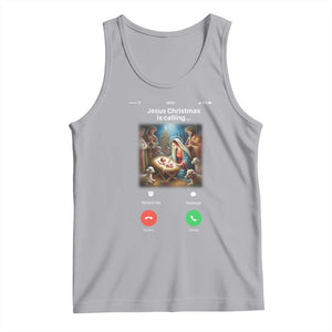 Jesus Christmas Tank Top Video Call Nativity Scene Funny Christian Xmas TS14 Athletic Heather Print Your Wear