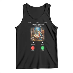 Jesus Christmas Tank Top Video Call Nativity Scene Funny Christian Xmas TS14 Black Print Your Wear