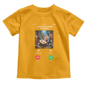Jesus Christmas Toddler T Shirt Video Call Nativity Scene Funny Christian Xmas TS14 Gold Print Your Wear