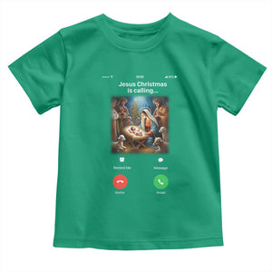 Jesus Christmas Toddler T Shirt Video Call Nativity Scene Funny Christian Xmas TS14 Irish Green Print Your Wear