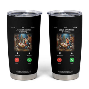 Jesus Christmas Tumbler Cup Video Call Nativity Scene Funny Christian Xmas - Print Your Wear
