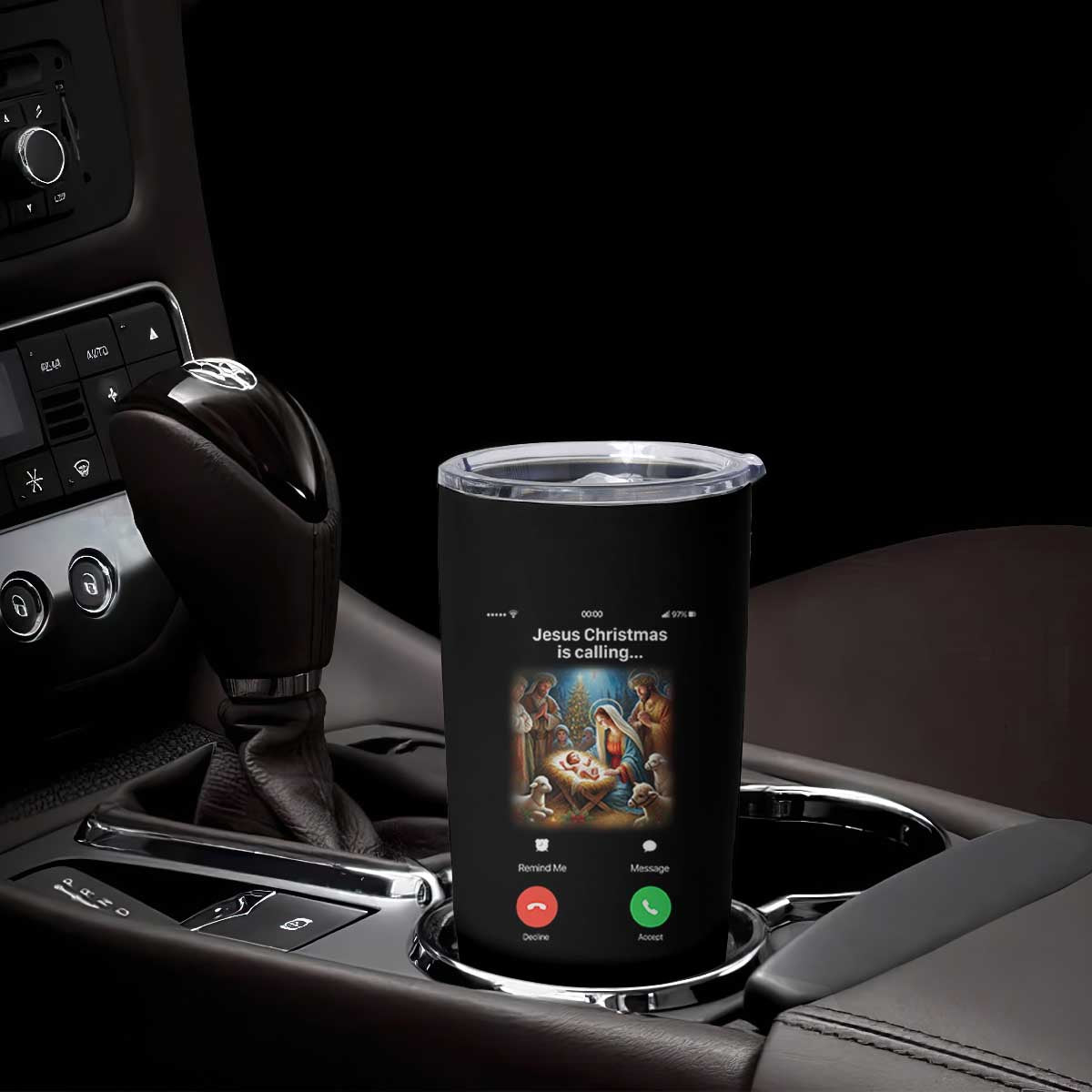 Jesus Christmas Tumbler Cup Video Call Nativity Scene Funny Christian Xmas TS14 Print Your Wear