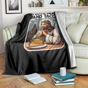 Funny Jesus Christian Christmas Throw Blanket I Love Jesus And Tacos TS14 Print Your Wear
