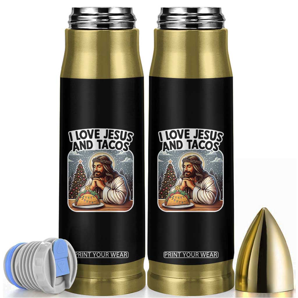 Funny Jesus Christian Christmas Bullet Tumbler I Love Jesus And Tacos TS14 Black Print Your Wear