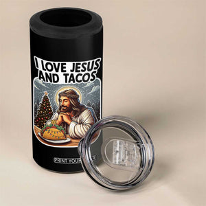 Funny Jesus Christian Christmas 4 in 1 Can Cooler Tumbler I Love Jesus And Tacos TS14 Print Your Wear