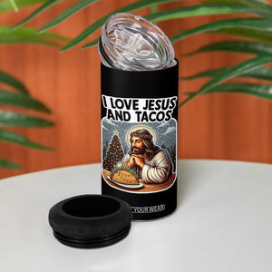 Funny Jesus Christian Christmas 4 in 1 Can Cooler Tumbler I Love Jesus And Tacos TS14 Print Your Wear