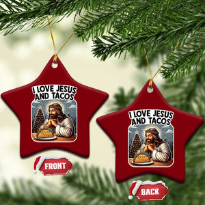 Funny Jesus Christian Christmas Ceramic Ornament I Love Jesus And Tacos TS14 Print Your Wear