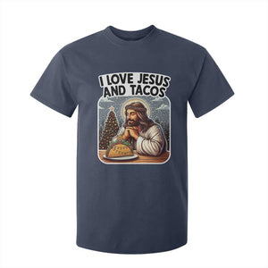 Funny Jesus Christian Christmas T Shirt For Kid I Love Jesus And Tacos TS14 Navy Print Your Wear