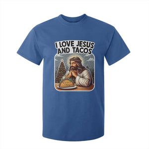 Funny Jesus Christian Christmas T Shirt For Kid I Love Jesus And Tacos TS14 Royal Blue Print Your Wear