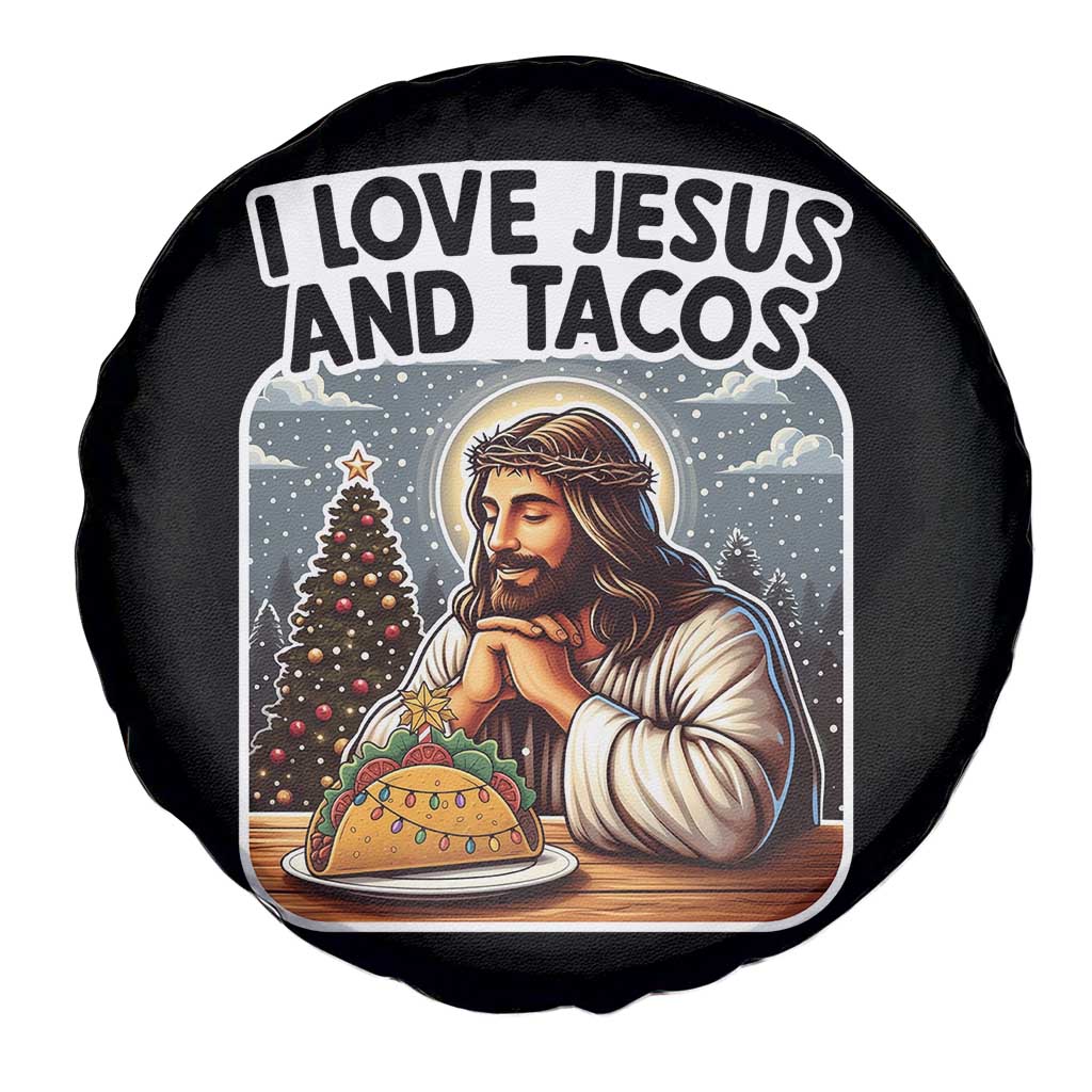 Funny Jesus Christian Christmas Spare Tire Cover I Love Jesus And Tacos TS14 Print Your Wear