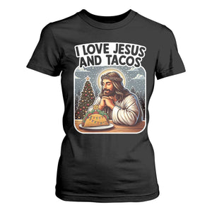 Funny Jesus Christian Christmas T Shirt For Women I Love Jesus And Tacos TS14 Black Print Your Wear
