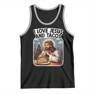 Funny Jesus Christian Christmas Tank Top I Love Jesus And Tacos TS14 Black Athletic Heather Print Your Wear