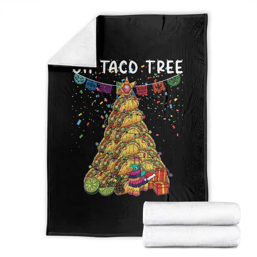 Taco Christmas Tree Throw Blanket Funny Xmas Foodie Mexican TS14 Black Print Your Wear