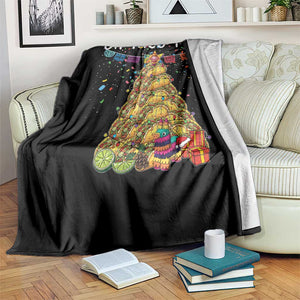 Taco Christmas Tree Throw Blanket Funny Xmas Foodie Mexican TS14 Print Your Wear