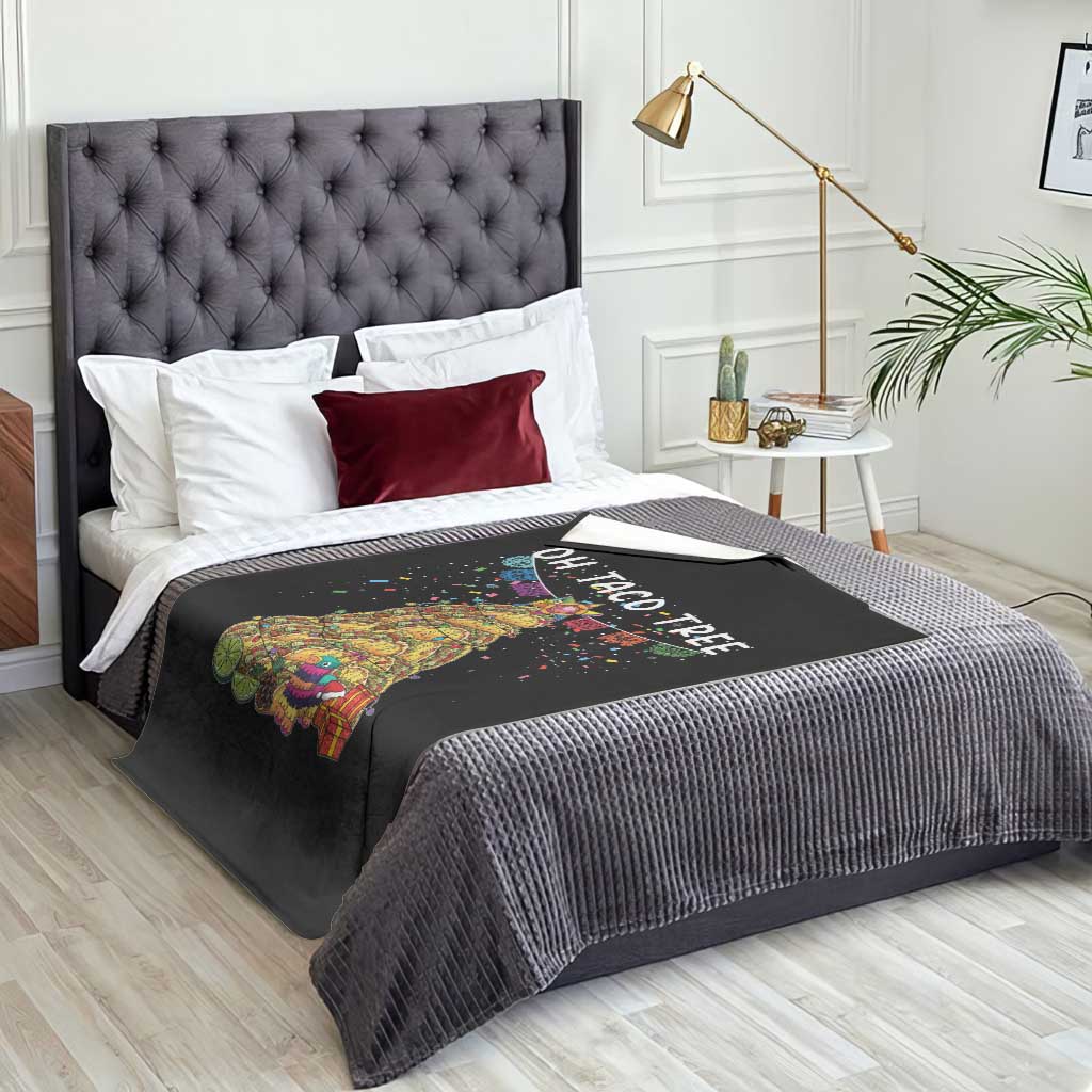 Taco Christmas Tree Throw Blanket Funny Xmas Foodie Mexican TS14 Print Your Wear