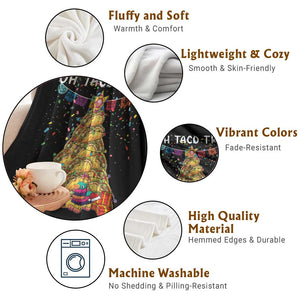 Taco Christmas Tree Throw Blanket Funny Xmas Foodie Mexican TS14 Print Your Wear