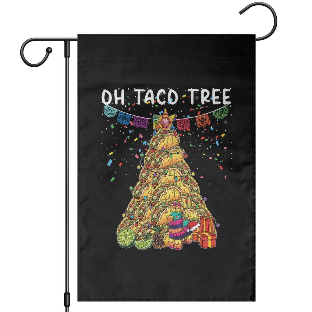 Taco Christmas Tree Garden Flag Funny Xmas Foodie Mexican TS14 Black Print Your Wear