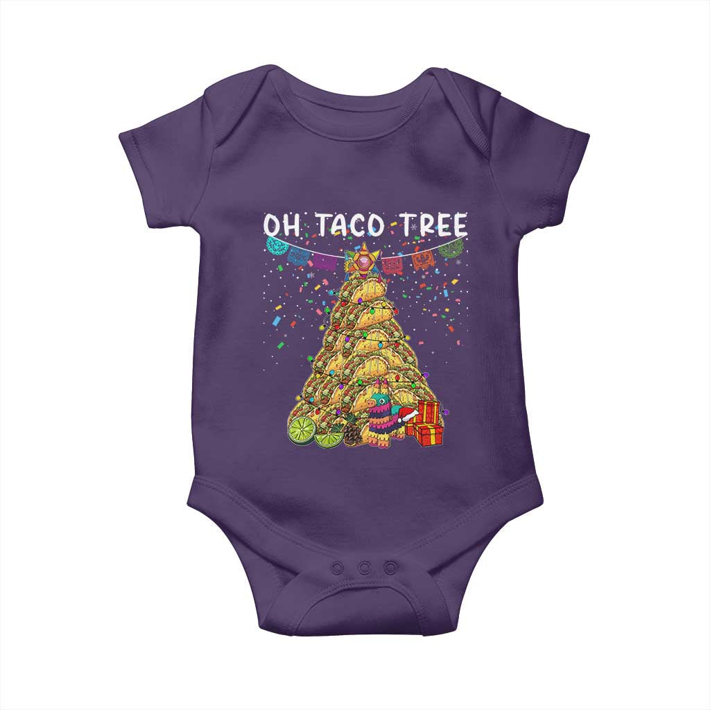 Taco Christmas Tree Baby Onesie Funny Xmas Foodie Mexican TS14 Purple Print Your Wear