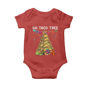 Taco Christmas Tree Baby Onesie Funny Xmas Foodie Mexican TS14 Red Print Your Wear