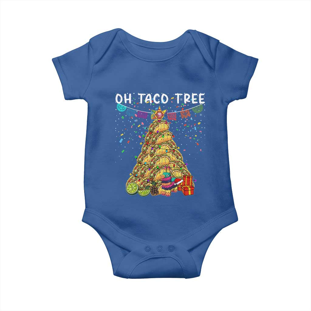Taco Christmas Tree Baby Onesie Funny Xmas Foodie Mexican TS14 Royal Blue Print Your Wear