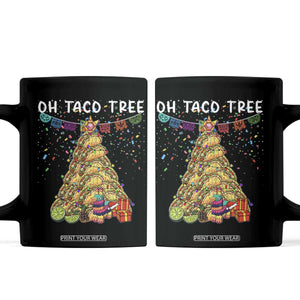 Taco Christmas Tree Coffee Mug Funny Xmas Foodie Mexican TS14 Black Print Your Wear