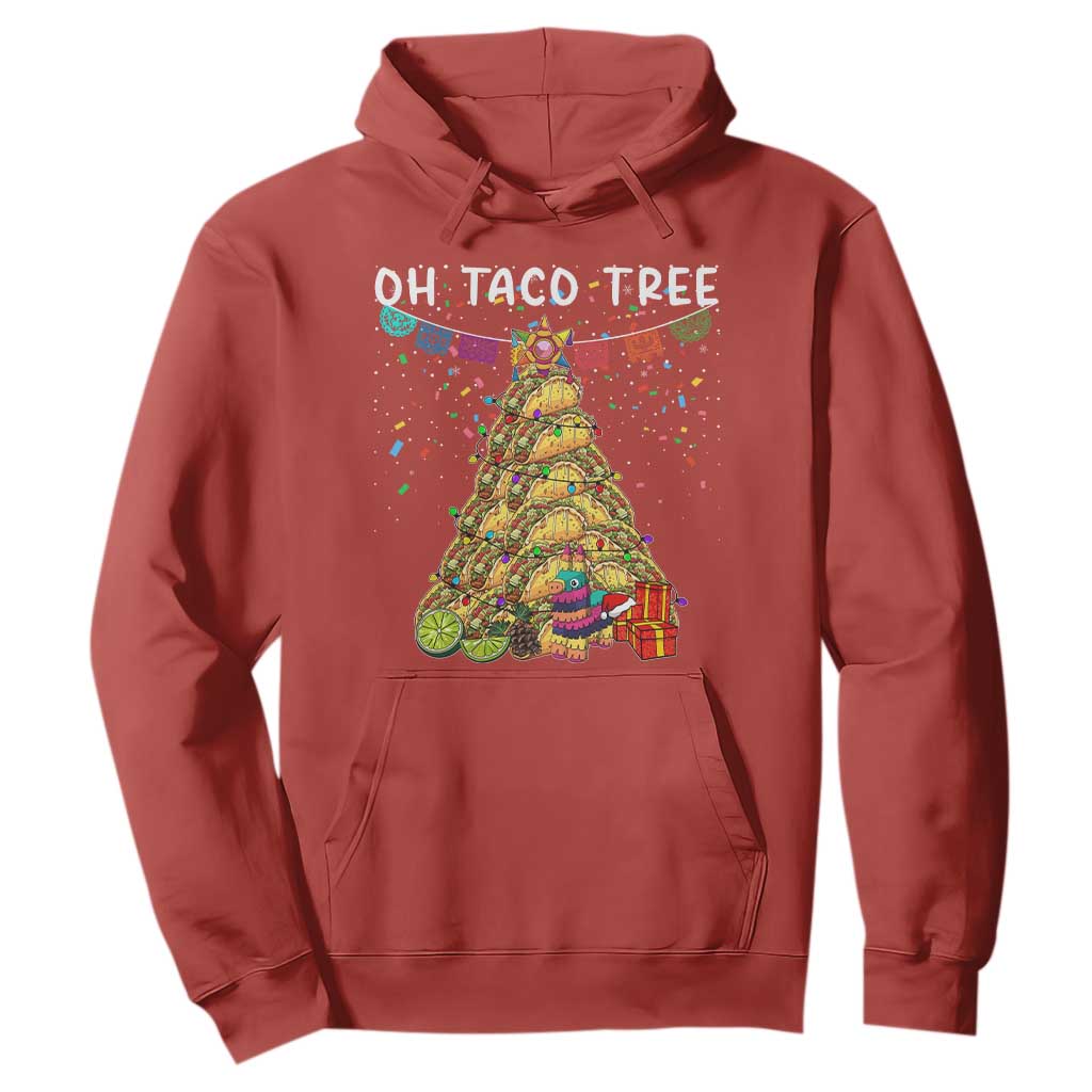 Taco Christmas Tree Hoodie Funny Xmas Foodie Mexican TS14 Red Print Your Wear