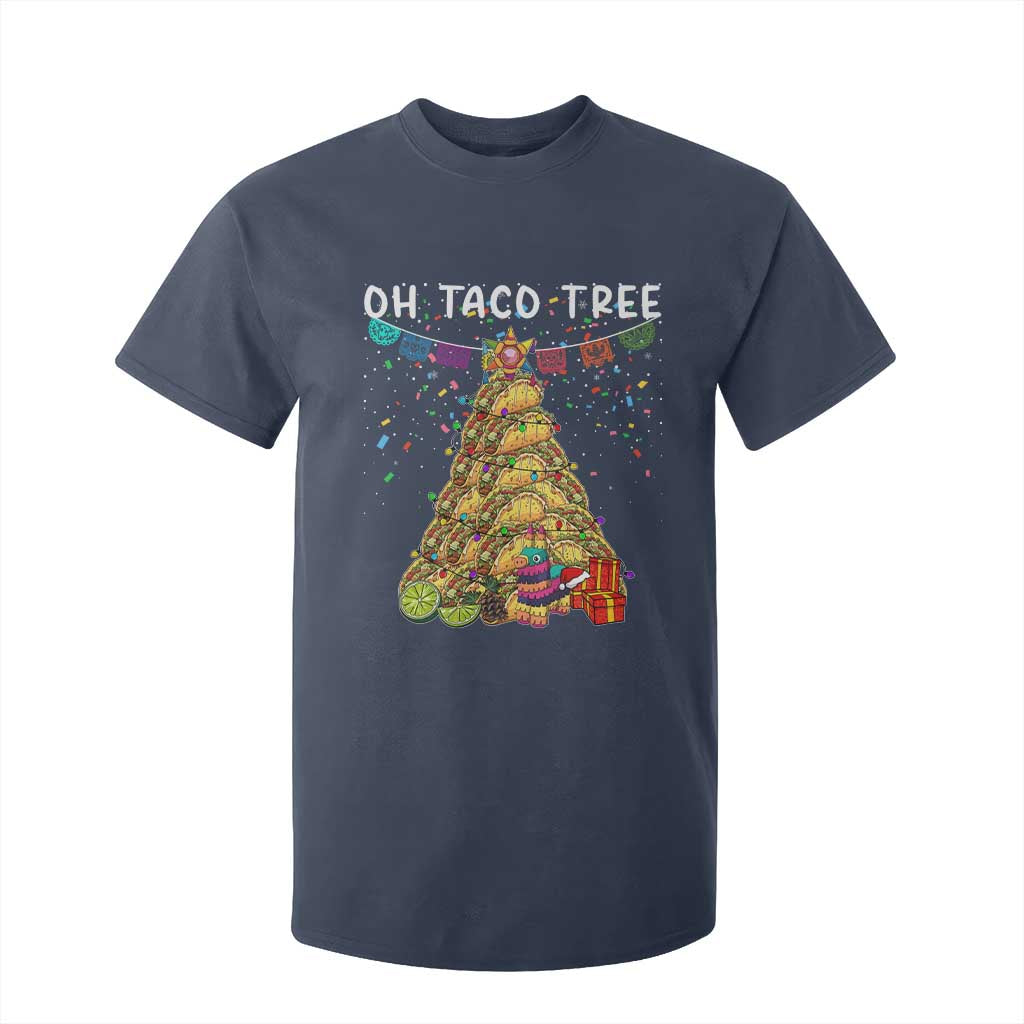 Taco Christmas Tree T Shirt For Kid Funny Xmas Foodie Mexican TS14 Navy Print Your Wear