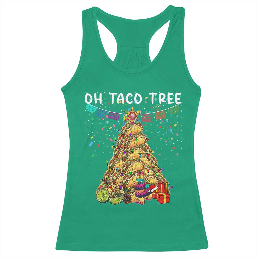 Taco Christmas Tree Racerback Tank Top Funny Xmas Foodie Mexican TS14 Irish Green Print Your Wear