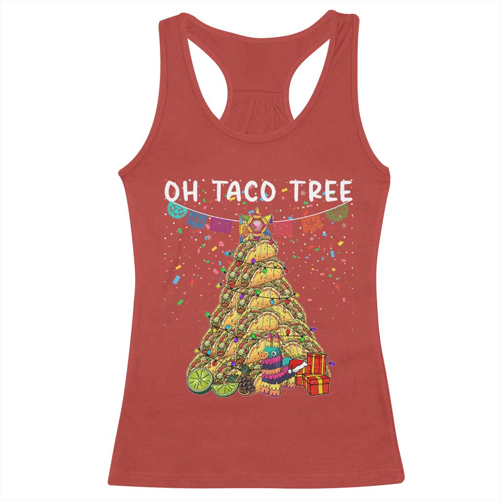 Taco Christmas Tree Racerback Tank Top Funny Xmas Foodie Mexican TS14 Red Print Your Wear