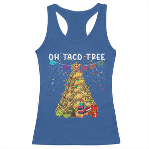 Taco Christmas Tree Racerback Tank Top Funny Xmas Foodie Mexican TS14 Royal Blue Print Your Wear