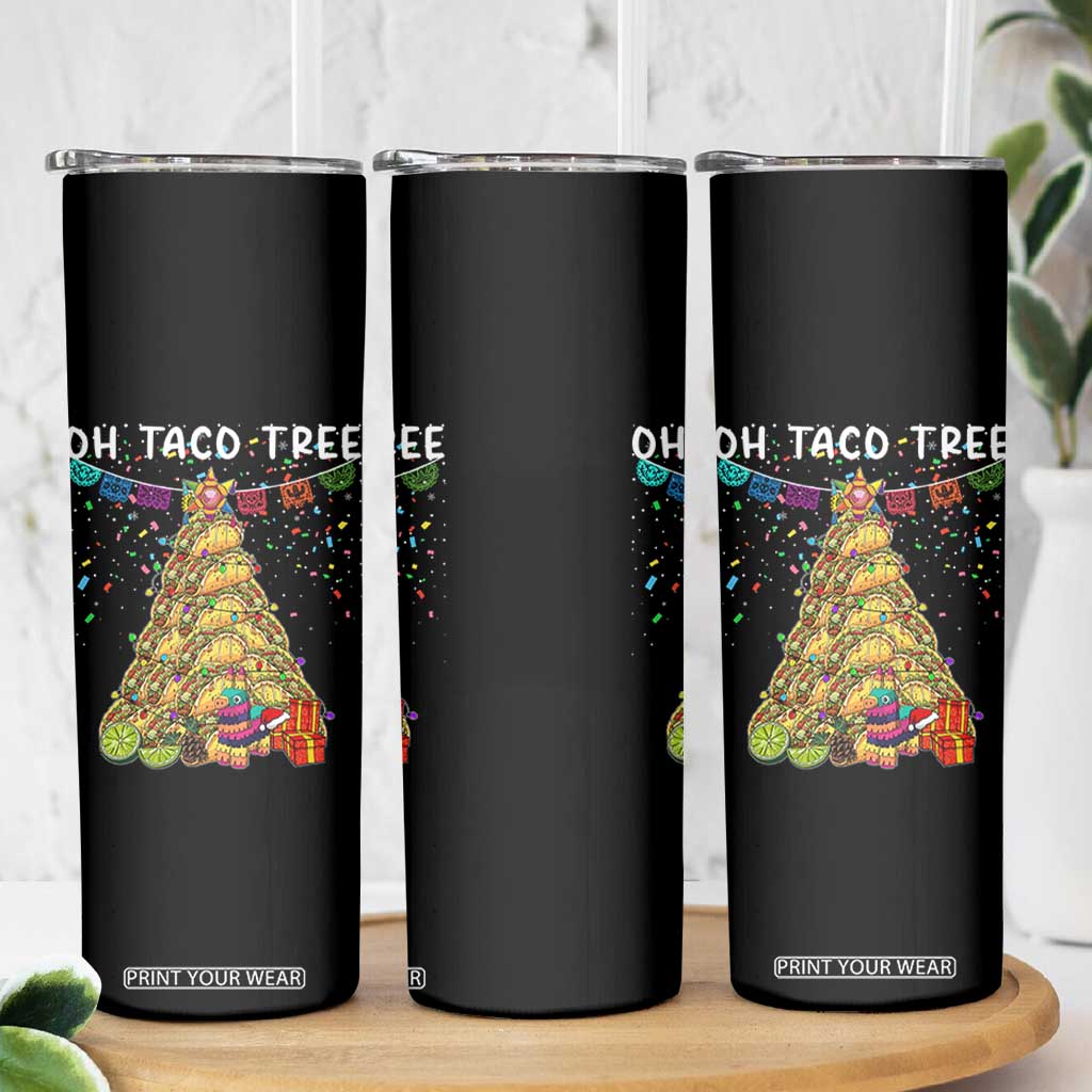 Taco Christmas Tree Skinny Tumbler Funny Xmas Foodie Mexican TS14 Print Your Wear