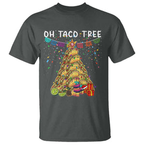 Taco Christmas Tree T Shirt Funny Xmas Foodie Mexican TS14 Dark Heather Print Your Wear