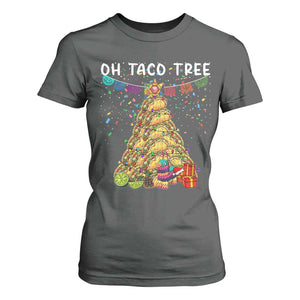 Taco Christmas Tree T Shirt For Women Funny Xmas Foodie Mexican TS14 Dark Heather Print Your Wear