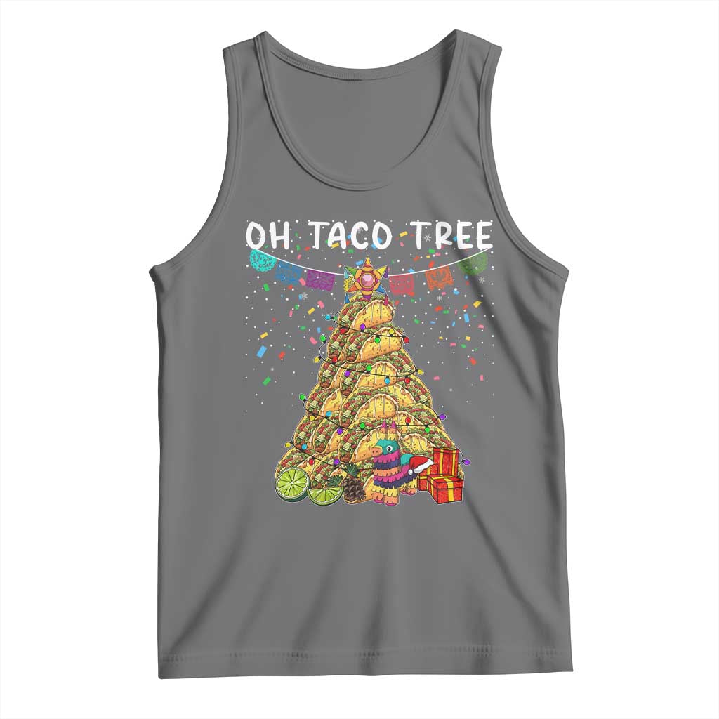 Taco Christmas Tree Tank Top Funny Xmas Foodie Mexican TS14 Black Heather Print Your Wear