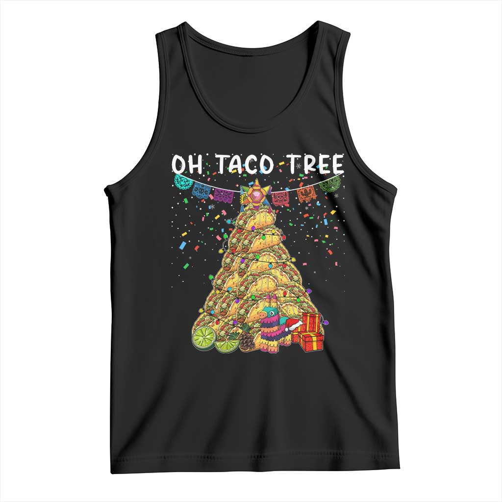 Taco Christmas Tree Tank Top Funny Xmas Foodie Mexican TS14 Black Print Your Wear
