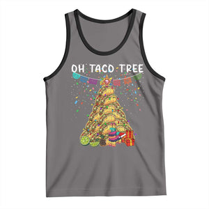 Taco Christmas Tree Tank Top Funny Xmas Foodie Mexican TS14 Deep Heather Black Print Your Wear