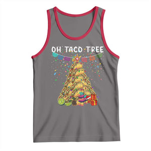 Taco Christmas Tree Tank Top Funny Xmas Foodie Mexican TS14 Deep Heather Red Print Your Wear