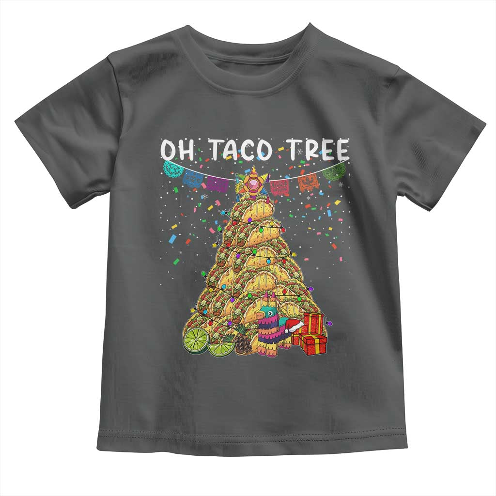 Taco Christmas Tree Toddler T Shirt Funny Xmas Foodie Mexican TS14 Dark Heather Print Your Wear