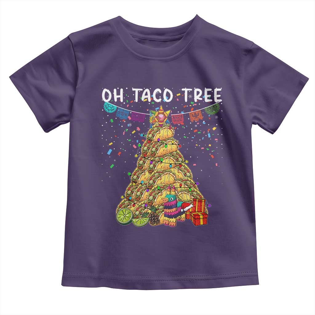 Taco Christmas Tree Toddler T Shirt Funny Xmas Foodie Mexican TS14 Purple Print Your Wear