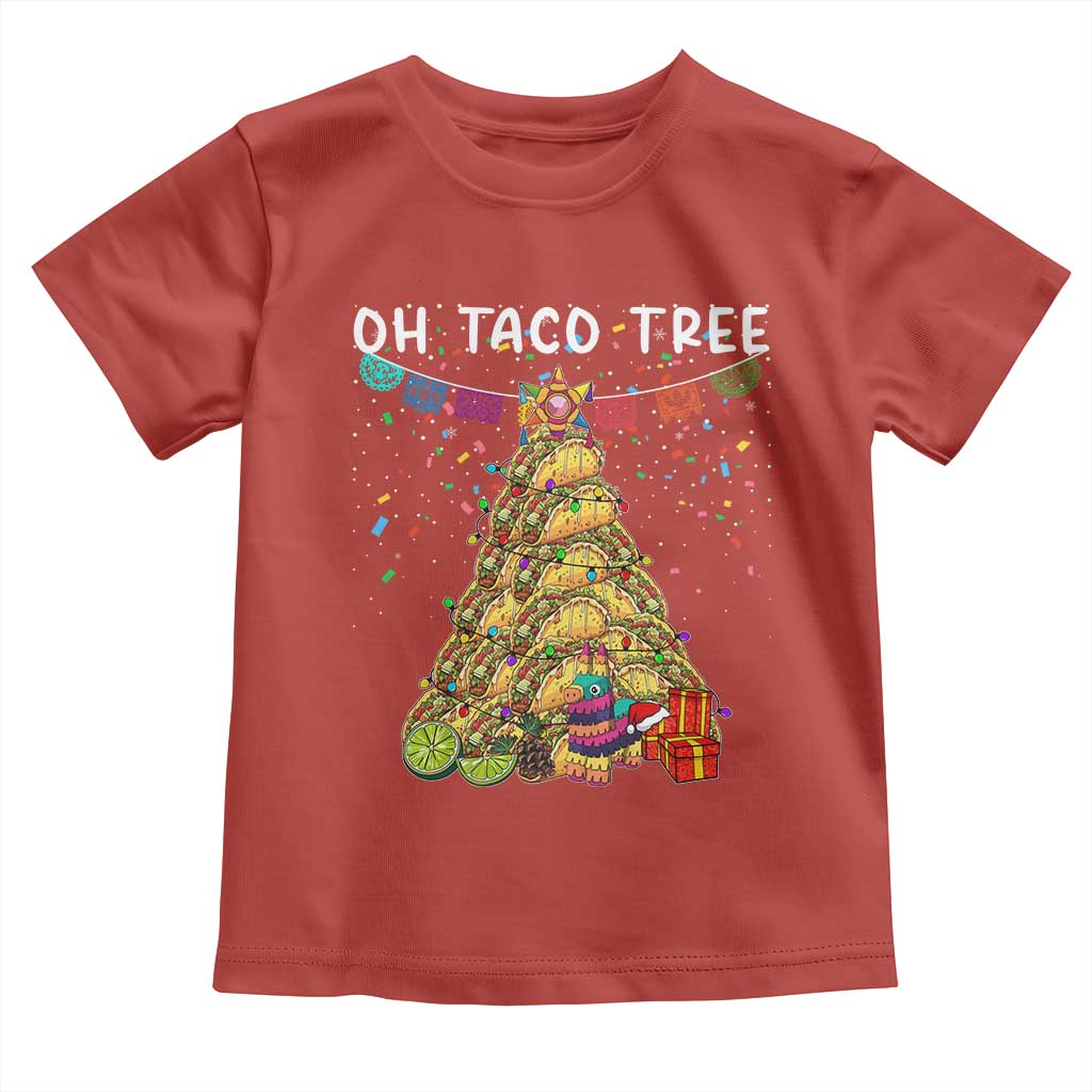 Taco Christmas Tree Toddler T Shirt Funny Xmas Foodie Mexican TS14 Red Print Your Wear