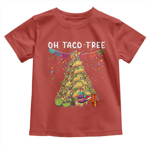 Taco Christmas Tree Toddler T Shirt Funny Xmas Foodie Mexican TS14 Red Print Your Wear