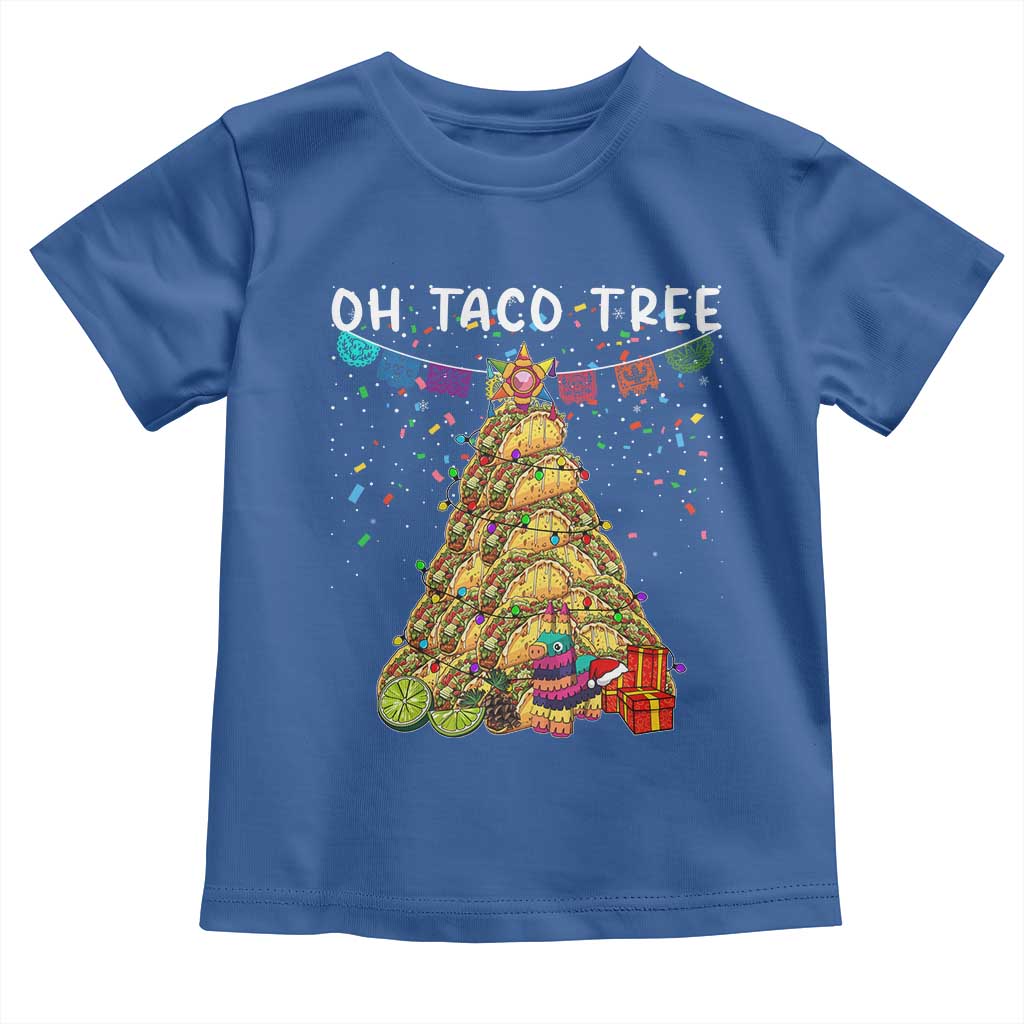 Taco Christmas Tree Toddler T Shirt Funny Xmas Foodie Mexican TS14 Royal Blue Print Your Wear