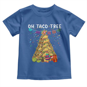 Taco Christmas Tree Toddler T Shirt Funny Xmas Foodie Mexican TS14 Royal Blue Print Your Wear