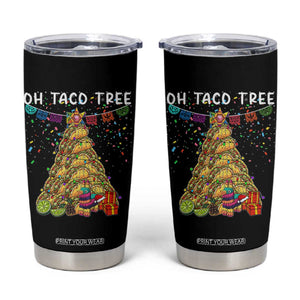 Taco Christmas Tree Tumbler Cup Funny Xmas Foodie Mexican TS14 Black Print Your Wear