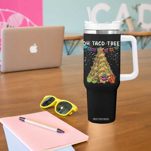 Taco Christmas Tree Tumbler With Handle Funny Xmas Foodie Mexican TS14 Print Your Wear