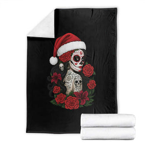 Dia De Los Muertos Mexican Christmas Throw Blanket Day of the Dead Sugar Skull Women TS14 Black Print Your Wear