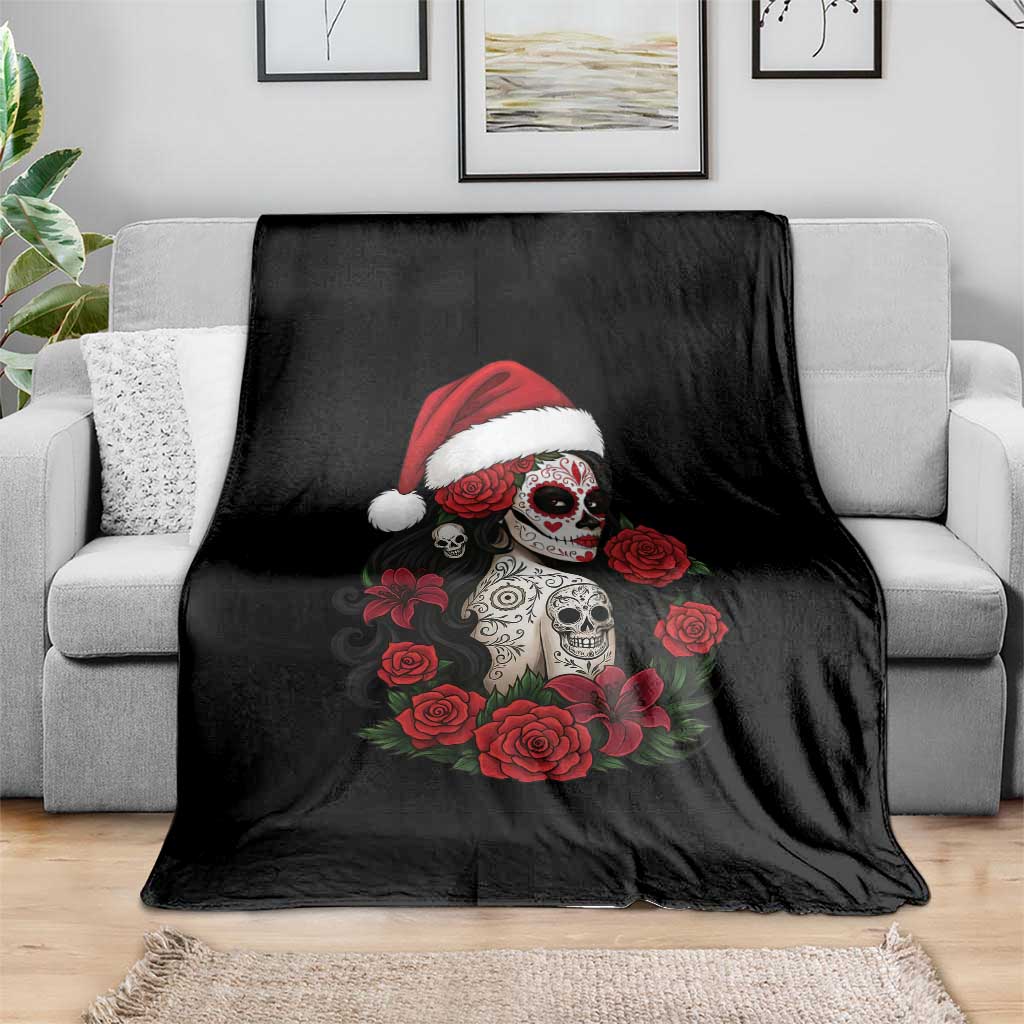 Dia De Los Muertos Mexican Christmas Throw Blanket Day of the Dead Sugar Skull Women TS14 Print Your Wear