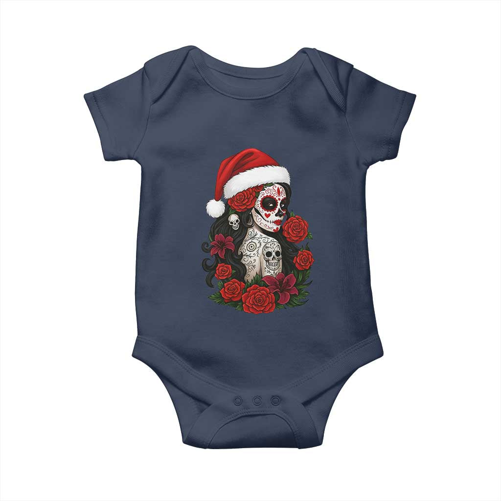 Dia De Los Muertos Mexican Christmas Baby Onesie Day of the Dead Sugar Skull Women TS14 Navy Print Your Wear